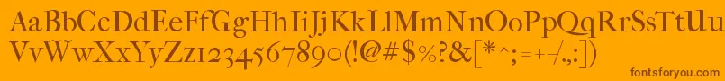 Imfefcrm28p Font – Brown Fonts on Orange Background