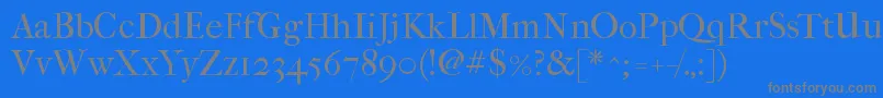 Imfefcrm28p Font – Gray Fonts on Blue Background
