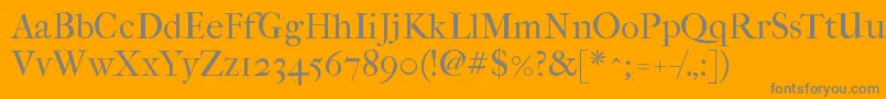 Imfefcrm28p Font – Gray Fonts on Orange Background
