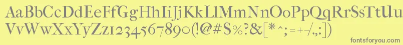 Imfefcrm28p Font – Gray Fonts on Yellow Background