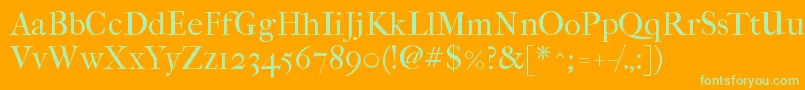 Imfefcrm28p Font – Green Fonts on Orange Background