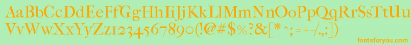 Imfefcrm28p Font – Orange Fonts on Green Background