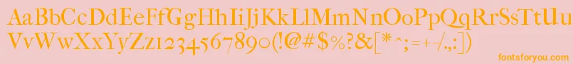 Imfefcrm28p Font – Orange Fonts on Pink Background