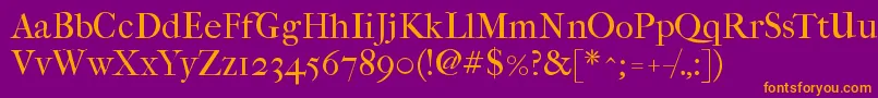 Imfefcrm28p Font – Orange Fonts on Purple Background
