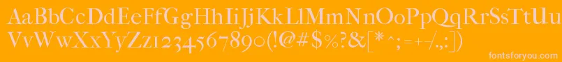 Imfefcrm28p Font – Pink Fonts on Orange Background