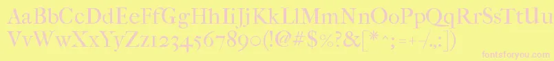 Imfefcrm28p Font – Pink Fonts on Yellow Background