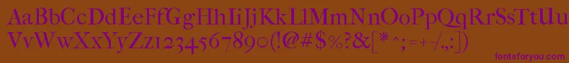 Шрифт Imfefcrm28p – фиолетовые шрифты на коричневом фоне