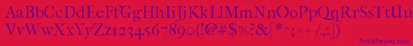 Imfefcrm28p Font – Purple Fonts on Red Background