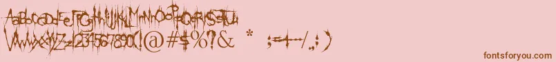 Шрифт KlingeDeathBrush – коричневые шрифты на розовом фоне