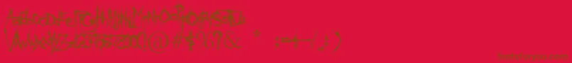 KlingeDeathBrush Font – Brown Fonts on Red Background