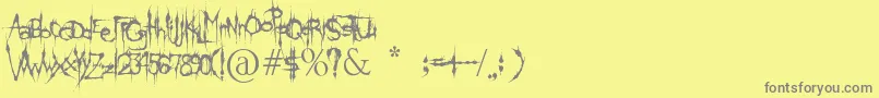 Подробнее о шрифте KlingeDeathBrush Шрифт KlingeDeathBrush – серые шрифты на жёлтом фоне
