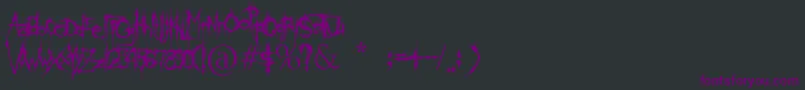 Шрифт KlingeDeathBrush – фиолетовые шрифты на чёрном фоне
