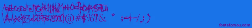 KlingeDeathBrush Font – Purple Fonts on Blue Background