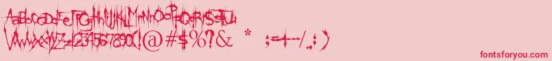 KlingeDeathBrush Font – Red Fonts on Pink Background