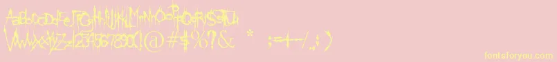 KlingeDeathBrush Font – Yellow Fonts on Pink Background