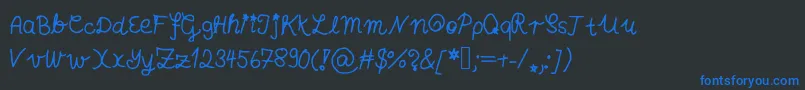Annashandschrift Font – Blue Fonts on Black Background