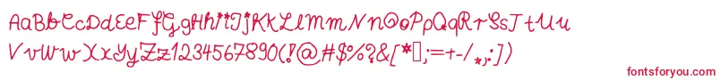 Annashandschrift Font – Red Fonts on White Background