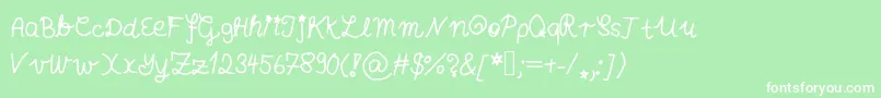 Annashandschrift Font – White Fonts on Green Background