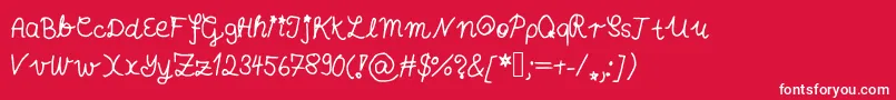 Annashandschrift Font – White Fonts on Red Background
