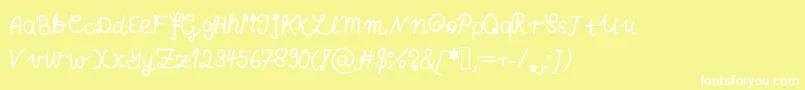 Annashandschrift Font – White Fonts on Yellow Background