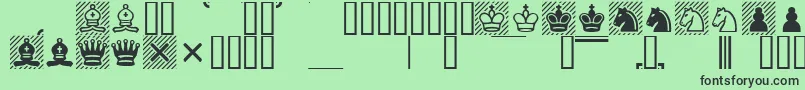 フォントChess1 – 緑の背景に黒い文字