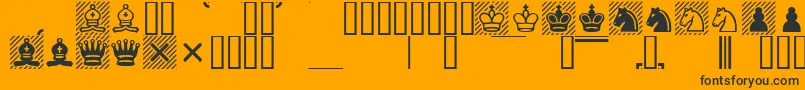 Шрифт Chess1 – чёрные шрифты на оранжевом фоне