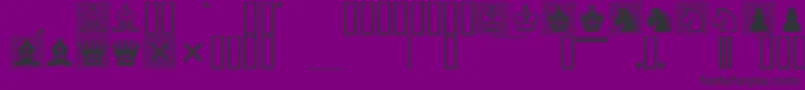 Chess1-fontti – mustat fontit violetilla taustalla