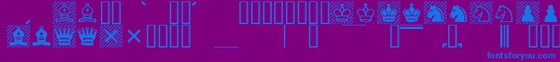 Fonte Chess1 – fontes azuis em um fundo violeta