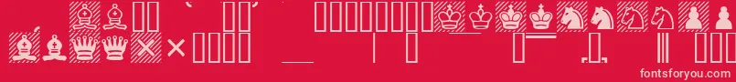 Шрифт Chess1 – розовые шрифты на красном фоне