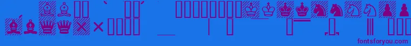 フォントChess1 – 紫色のフォント、青い背景