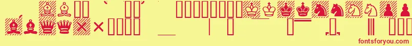 Chess1-fontti – punaiset fontit keltaisella taustalla