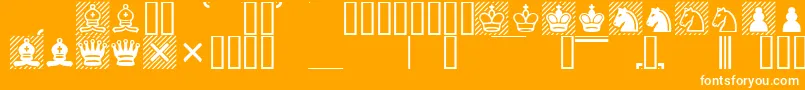 Chess1-fontti – valkoiset fontit oranssilla taustalla