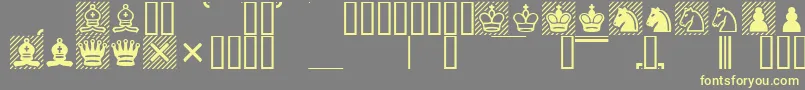 フォントChess1 – 黄色のフォント、灰色の背景