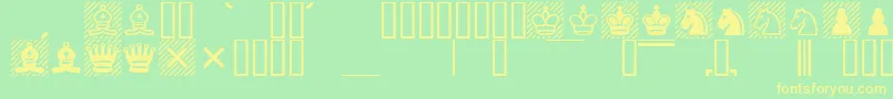 フォントChess1 – 黄色の文字が緑の背景にあります