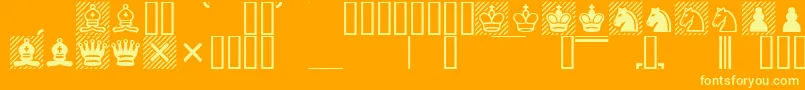 Шрифт Chess1 – жёлтые шрифты на оранжевом фоне