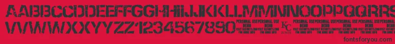 フォントNoneshallpassdemoKcfonts – 赤い背景に黒い文字