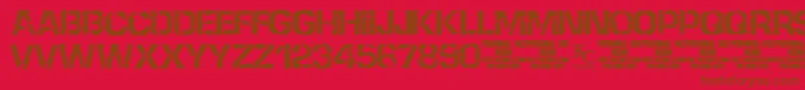 フォントNoneshallpassdemoKcfonts – 赤い背景に茶色の文字