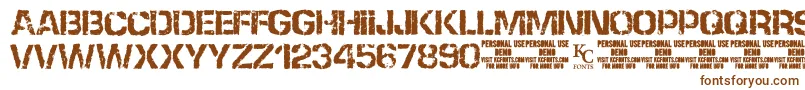 NoneshallpassdemoKcfonts-fontti – ruskeat fontit valkoisella taustalla