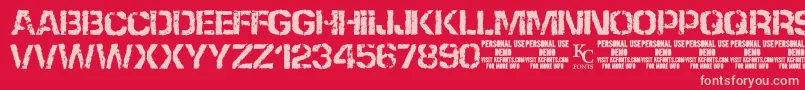 NoneshallpassdemoKcfonts Font – Pink Fonts on Red Background
