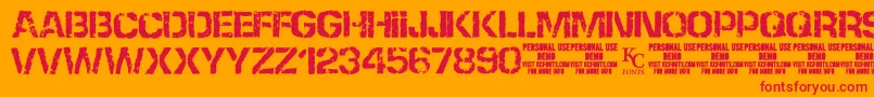 NoneshallpassdemoKcfonts Font – Red Fonts on Orange Background