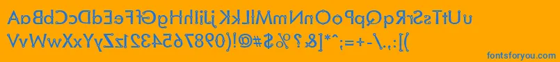 BlacksmithDelightMirrored Font – Blue Fonts on Orange Background