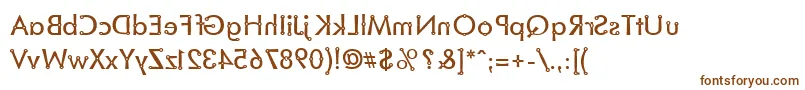 BlacksmithDelightMirrored-Schriftart – Braune Schriften auf weißem Hintergrund