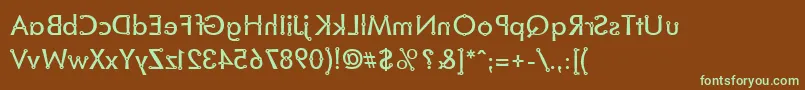 BlacksmithDelightMirrored-fontti – vihreät fontit ruskealla taustalla