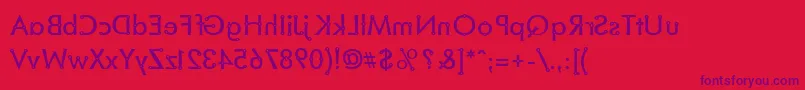 BlacksmithDelightMirrored Font – Purple Fonts on Red Background