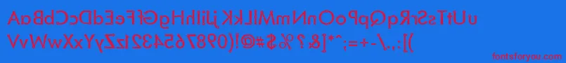 BlacksmithDelightMirrored-fontti – punaiset fontit sinisellä taustalla