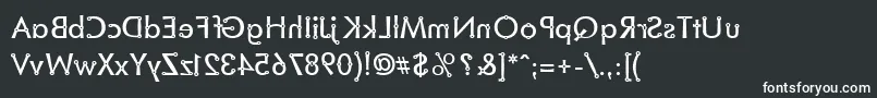 BlacksmithDelightMirrored-fontti – valkoiset fontit mustalla taustalla