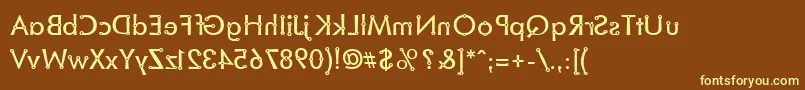 BlacksmithDelightMirrored-fontti – keltaiset fontit ruskealla taustalla