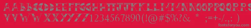 LoveHue Font – Gray Fonts on Red Background
