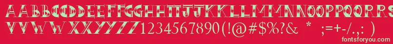 LoveHue-Schriftart – Grüne Schriften auf rotem Hintergrund