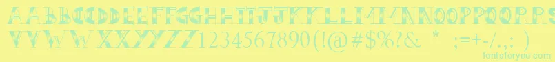 LoveHue Font – Green Fonts on Yellow Background